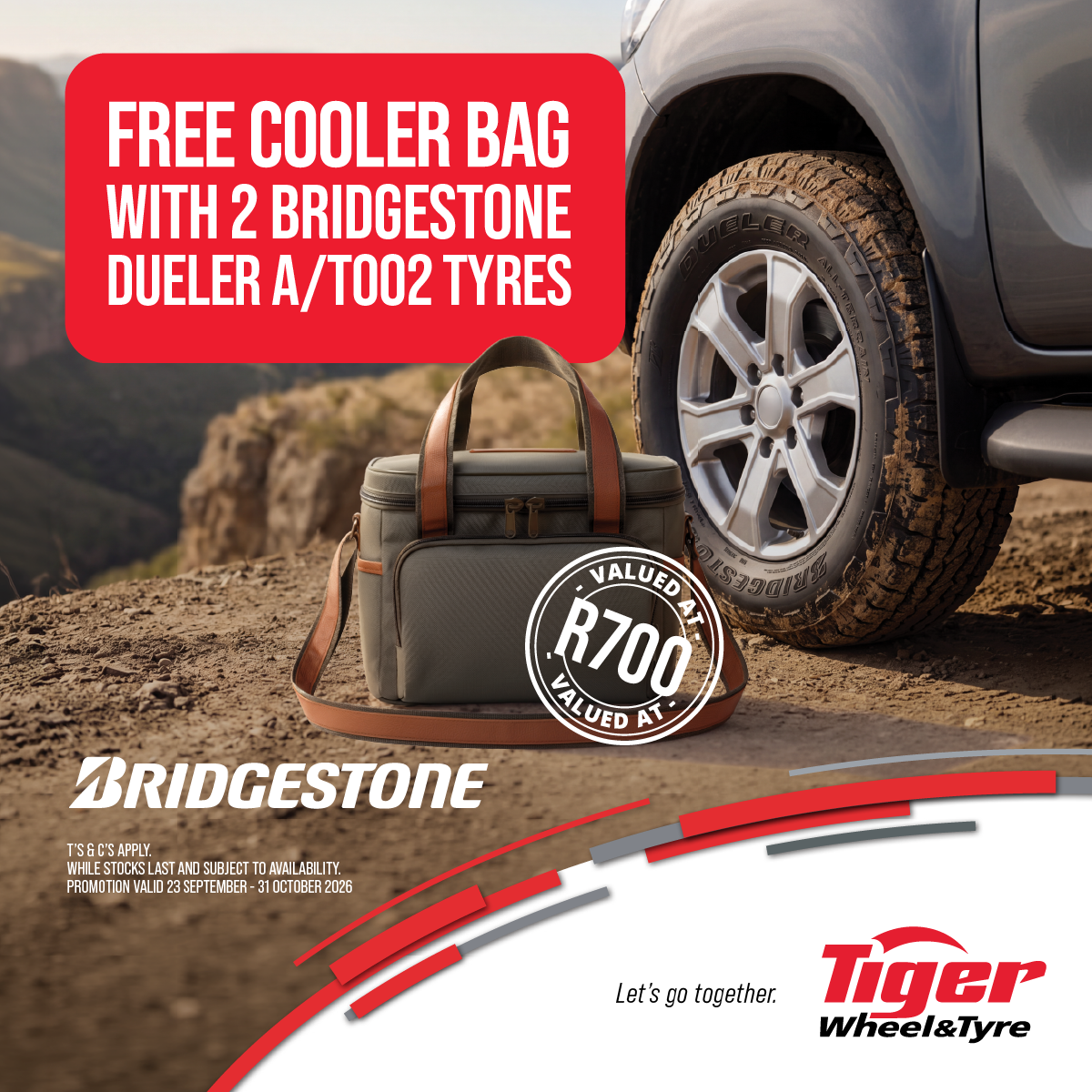 Win a FREE Cooler Bag when buy two or more Bridgestone Dueler A/T002's